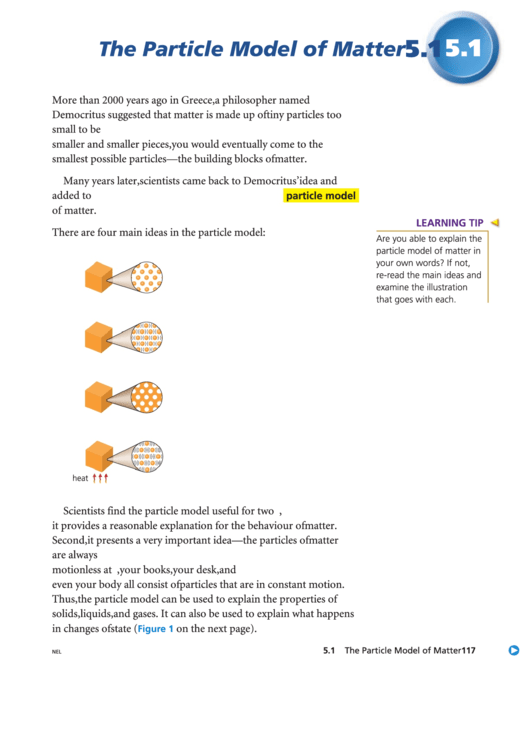 The Particle Model Of Matter Worksheet Printable pdf