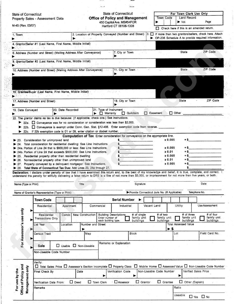 Form Op-236 - Real Estate Conveyance Tax Return