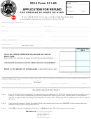Form 211-65 - Application For Refund For Persons 65 Years Or Over - 2014