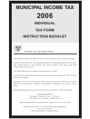 Individual Tax Form Instruction Booklet - City Of Cleveland, Ohio Municipal Income Tax - 2006 Printable pdf