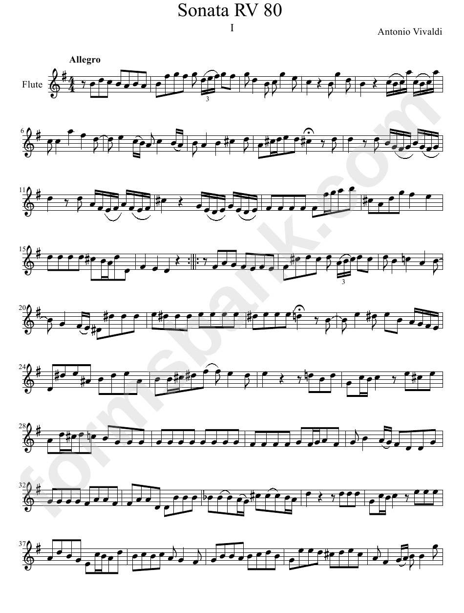 Antonio Vivaldi - Sonata In G Major Sheet Music