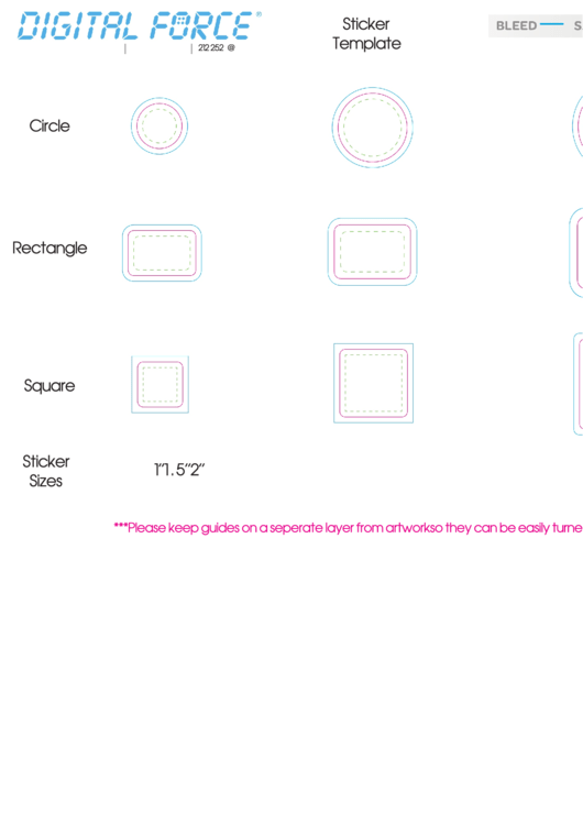 Sticker Template Printable pdf