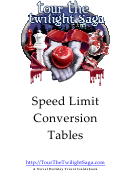 Speed Limit Conversion Tables - Canada-Us Printable pdf