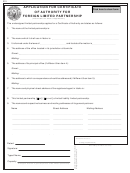 Form 231 - Application For Certificate Of Authority For Foreign Limited Partnership