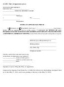 Form 4a-105 - Entry Of Appearance Pro Se