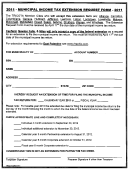 Municipal Income Tax Extension Request Form - 2011