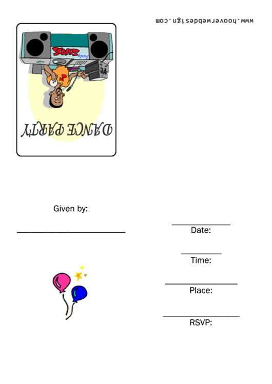 Dance Party With Dj Invitation Template Printable pdf