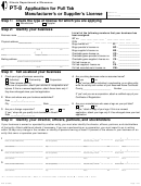 Form Pt-8 - Application For Pull Tab Manufacturer