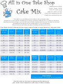 Cake Mix Chart