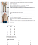 Men Shirt And Pants Measuring & Sizing Chart