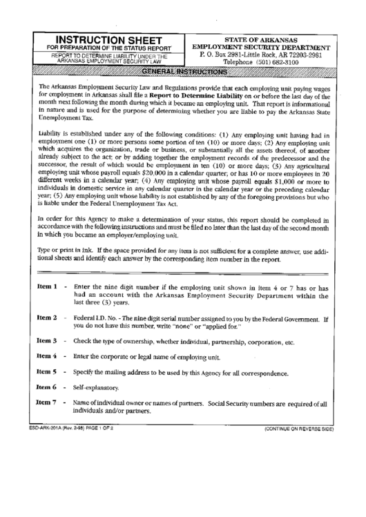 Instructions Sheet For Preparation Of The Status Return Printable pdf