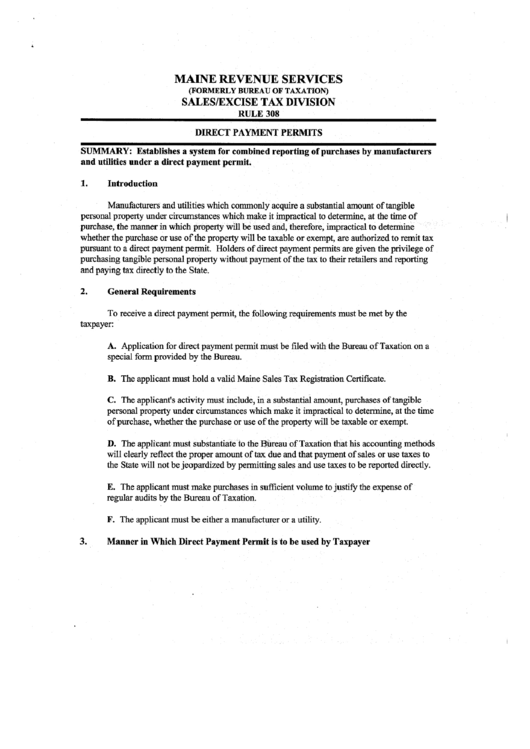 Form St-P-3 - Direct Payment Permits printable pdf download