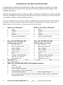 Confidential Divorce Questionnaire Form