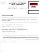 Application For Amended Registration Of A Foreign Limited Partnership Form - South Dakota Secretary Of State - 2012