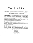 General Instructions For Preparation Of Sales/use Tax Returns - City Of Littletown