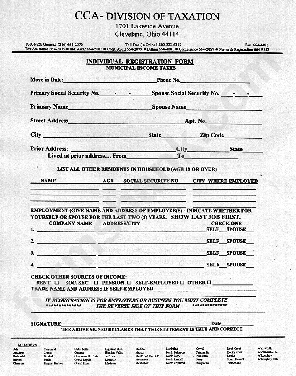 Individual Registration Form