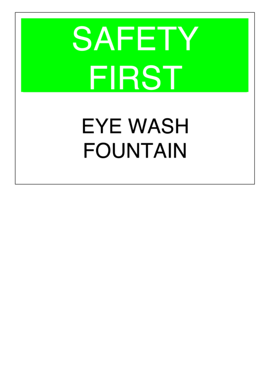 Safety Eye Wash Fountain Printable pdf