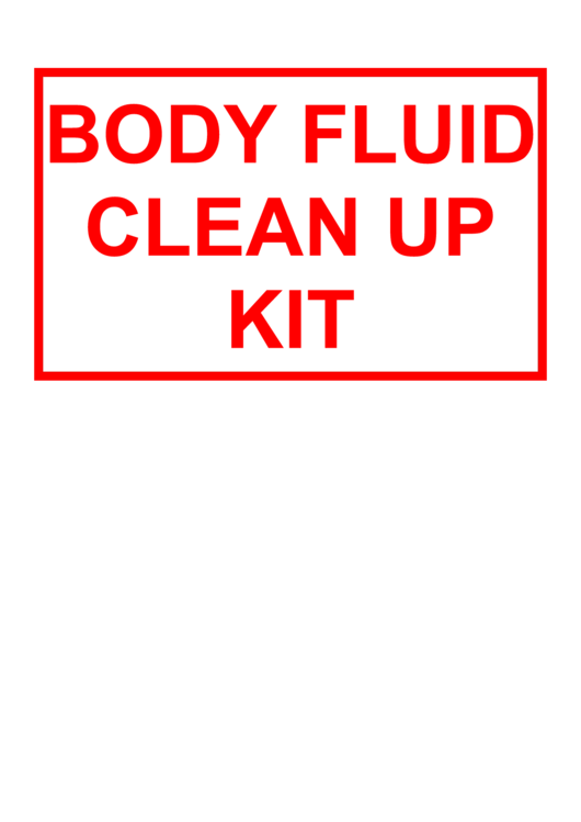 Body Fluid Clean Up Kit Printable pdf