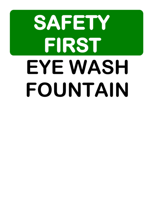 Safety Eye Wash Printable pdf