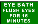 Emergency Eye Bath Instructions