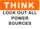 Think Lock Out Power Sign Template