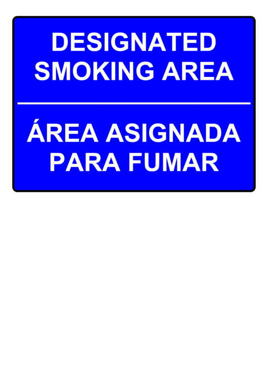 No Smoking Designated Area Printable pdf
