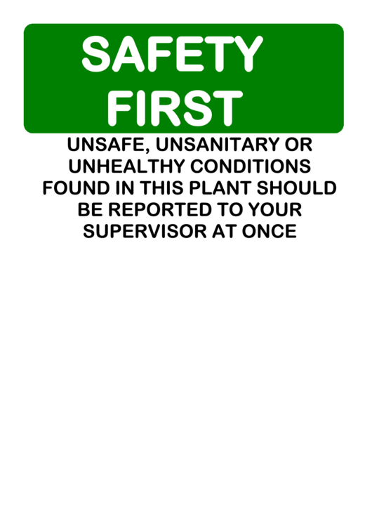 Safety Unsanitary Printable pdf