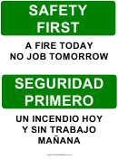 Safety First Bilingual Sign Template