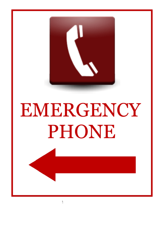 Emergency Phone Left Printable pdf