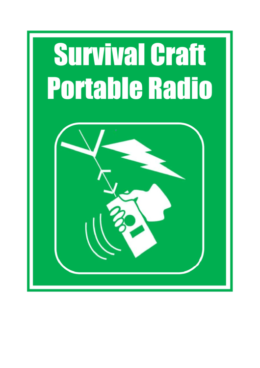 Survival Craft Portable Radio Printable pdf