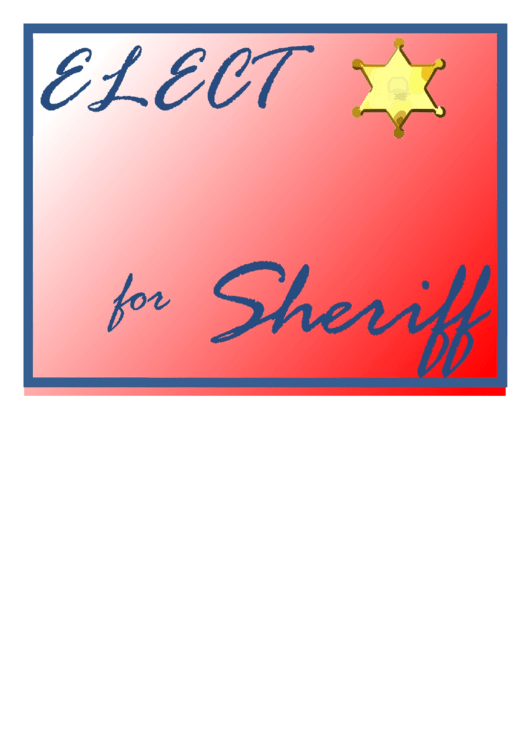 Sheriff Sign Campaign Signs Printable pdf