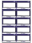 Mayor Campaign Sign Palm Cards Template