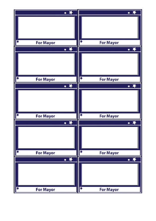 Fillable Mayor Campaign Sign Palm Cards Template Printable pdf