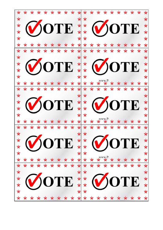 Vote Sign Palm Cards Template Printable pdf