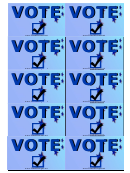 Vote Sign Blue Palm Cards Template