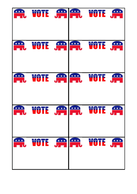 Republican Sign Palm Cards Template Printable pdf