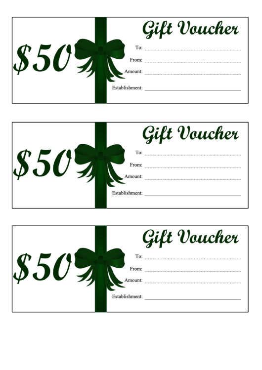 Gift Voucher Template - 50$ Printable pdf