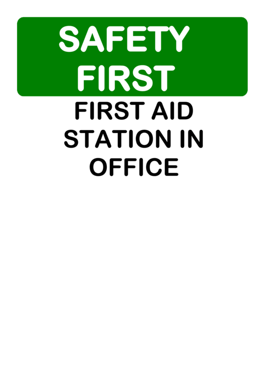 Safety First Aid Station Printable pdf