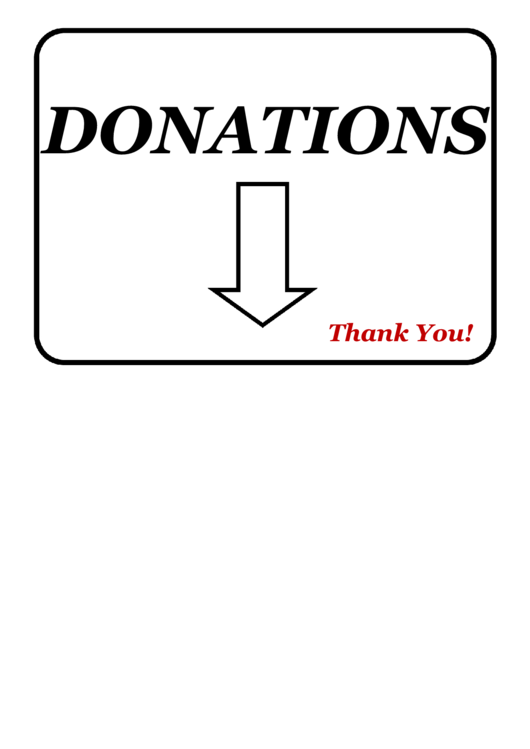 Donations Sign printable pdf download