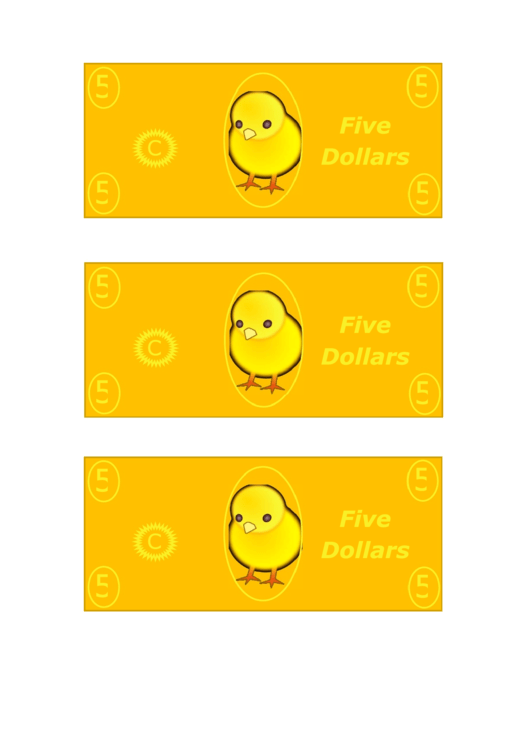 Easter Egg Hunt Five Dollar Template Printable pdf