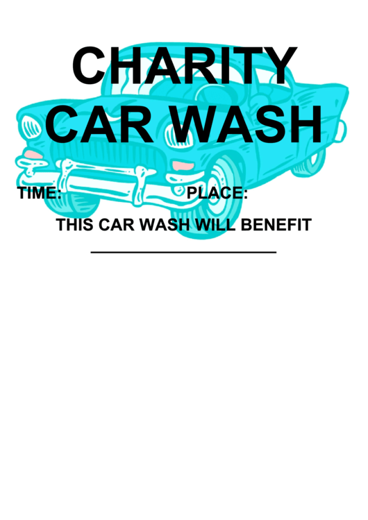 Car Wash Fundraiser Sign Printable pdf