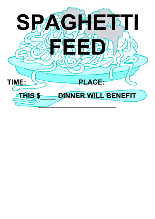 Spaghetti Feed Fundraiser Sign