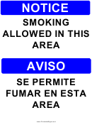 Notice Smoking Allowed - Bilingual