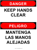 Danger Keep Hands Clear - Bilingual