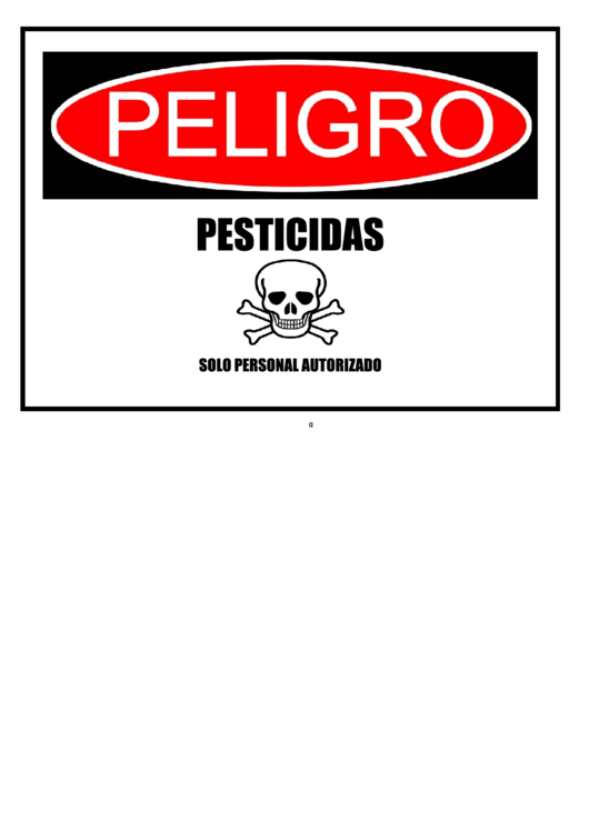 Danger Pesticides - Spanish Printable pdf