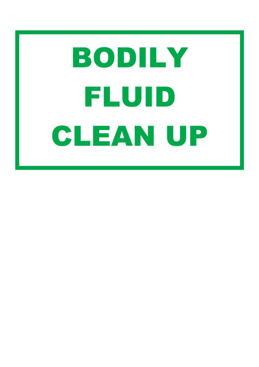 Bodily Fluid Clean Up Kit Printable pdf