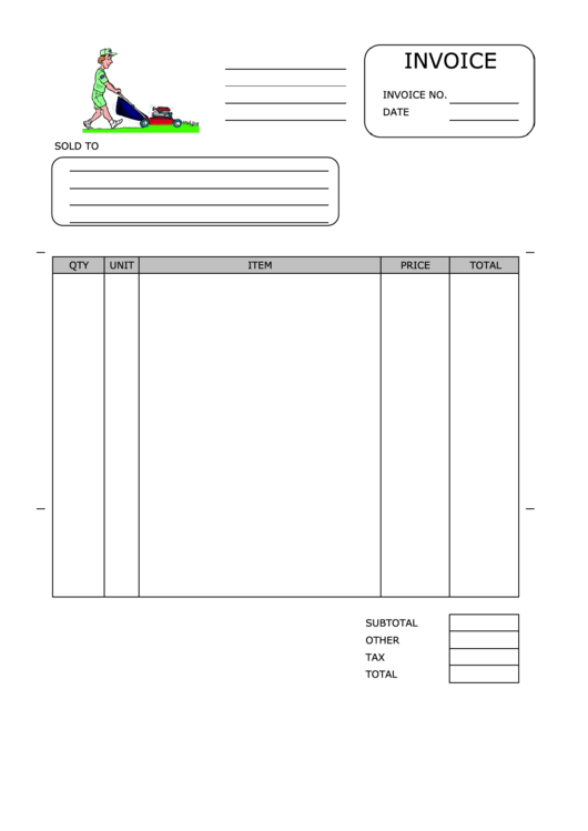 Lawn Care Invoice Template Printable pdf