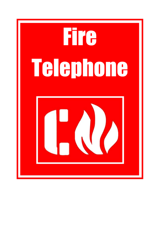 Fire Telephone Sign Template