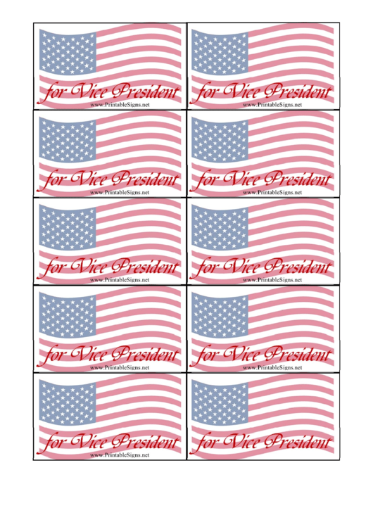 Vice President Sign Palm Cards Template Printable pdf