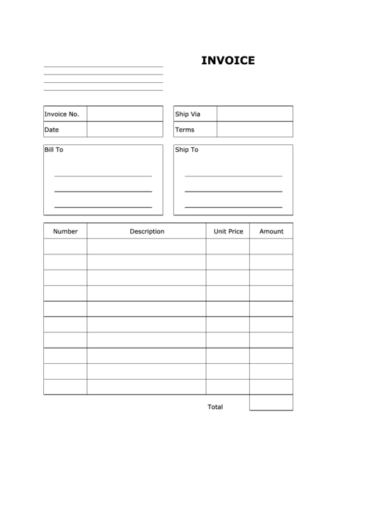 Invoice Template Printable pdf